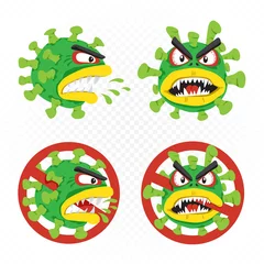 Fotobehang coronavirus cartoon illustration set © romvo