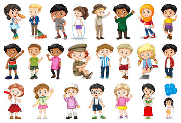 Large set of children doing different activities