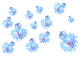 coronavirus white background isolated, micro object virus molecule bacterium model