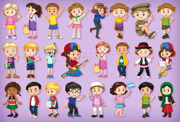 Large set of children doing different activities