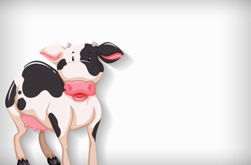 Background template with plain color and little cow