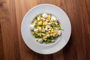 details of tasty pineapple salad with cheese