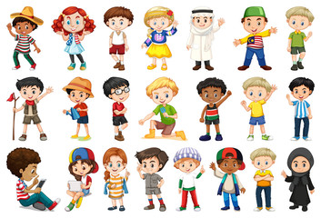 Large set of children doing different activities