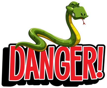 Word design for danger with wild snake