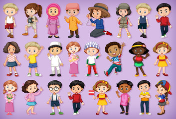 Large set of children doing different activities