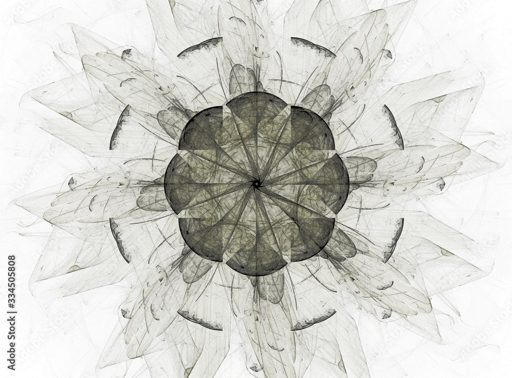 Poster an abstract computer generated modern fractal design on dark background. abstract fractal color text