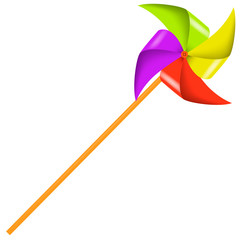 realistic windmill with button in the center. isolated on white