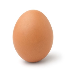 Raw chicken egg isolated on the white background.
