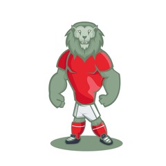 Lion cartoon mascot design illustration