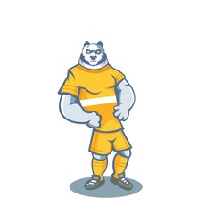 Panda cartoon mascot design illustration