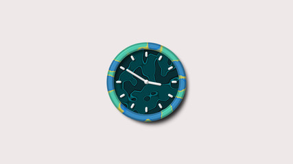 Analog clock icon on white background,3d analog clock,clock icon,blue clock