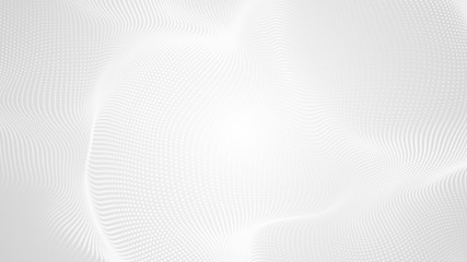 Dot white gray wave light technology texture background. Abstract big data digital concept. 3d rendering.