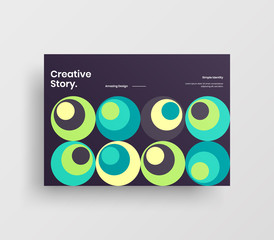 Creative business presentation vector A4 horizontal orientation front page mock up. Modern corporate report cover abstract geometric illustration design layout. Company identity brochure template.