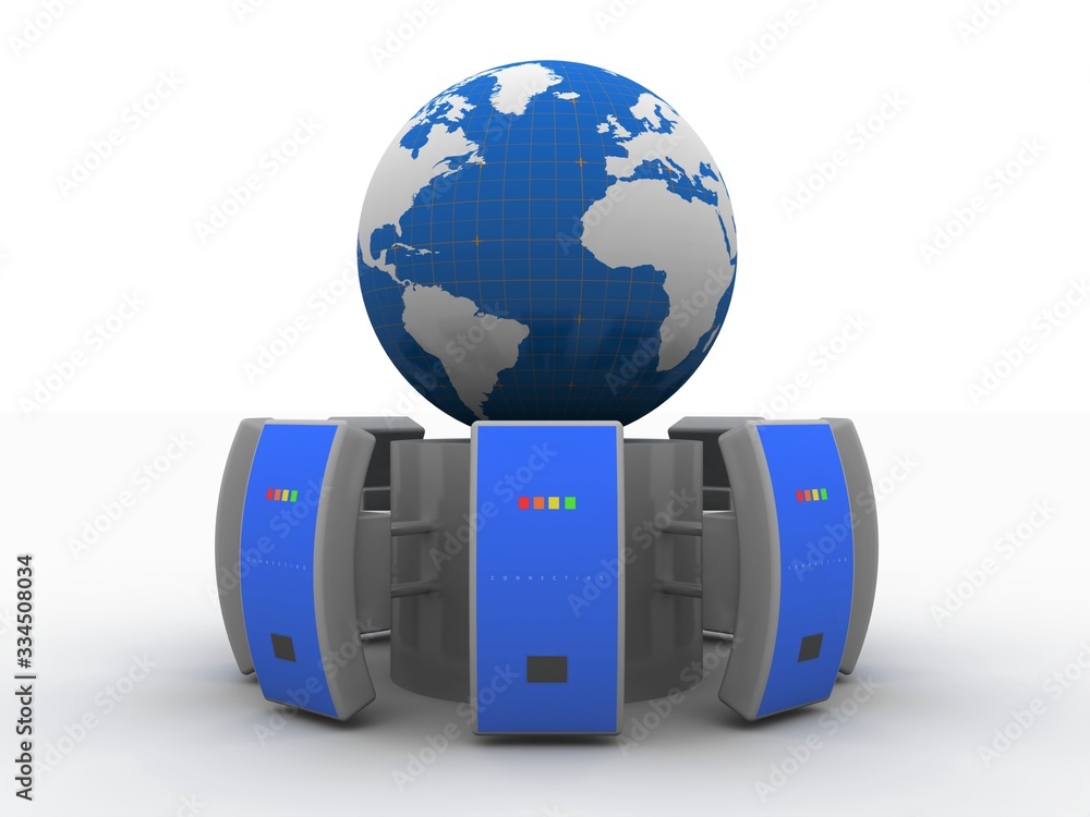 Poster 3d rendering wifi repeater booster