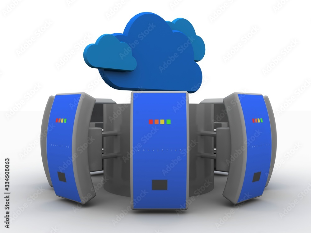 Poster 3d rendering cloud wifi repeater booster
