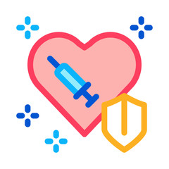 cardiac repair injection icon vector. cardiac repair injection sign. color contour symbol illustration