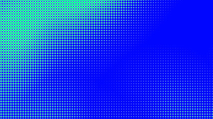 Fototapeta premium Dots halftone green blue color pattern gradient texture with technology digital background. Dots pop art comics with summer background.