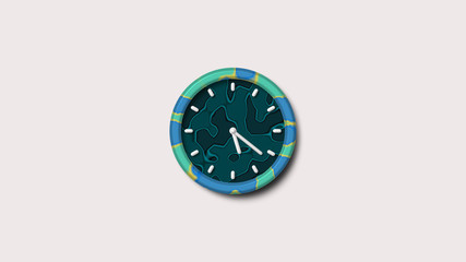 Clock icon on white background,blue 3d clock icon,3d clock