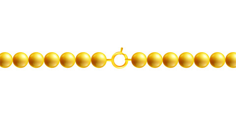 Golden necklace chain with lock element realistic vector illustration isolated.