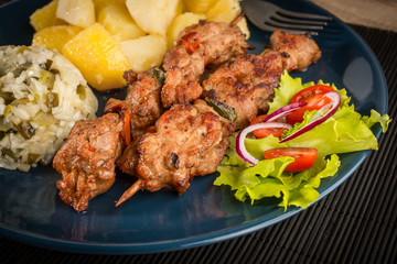Shish kebabs - grilled meat and vegetables