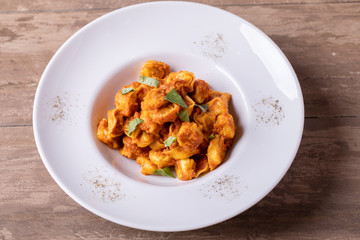 details of tasty fresh tortellini bolognese