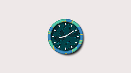 White background 3d wall clock,Army clock icon,army color analog clock icon
