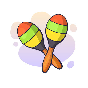 colorful maracas musical instruments cartoon style clip art preview