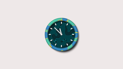 White background 3d wall clock,Army clock icon,army color analog clock icon