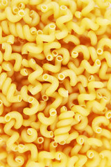 dry rolled macaroni, taken from the top and filling the frame