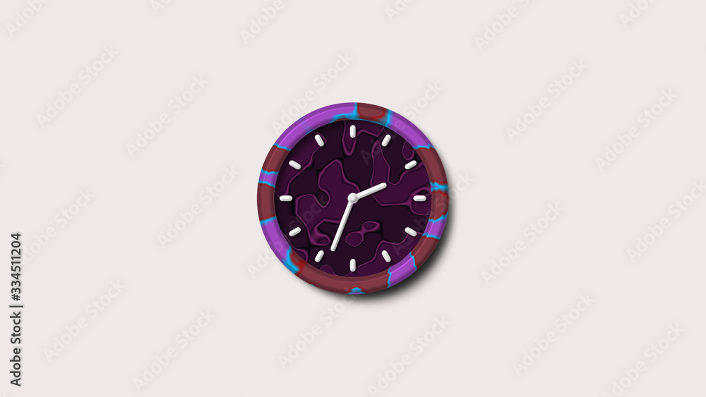 Wall mural beautiful 3d wall clock on white background,clock icon