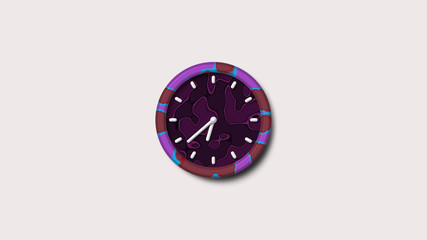 Beautiful 3d wall clock on white background,clock icon