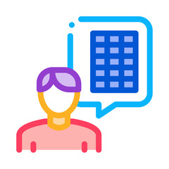 solar consultant icon vector. solar consultant sign. color contour symbol illustration