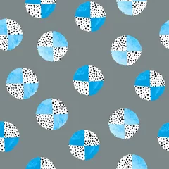 Papier Peint photo autocollant Polka dot Motif en pointillé sans couture avec des cercles bleus. Abstrait de vecteur
