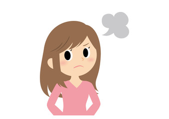 女性の表情　怒る
