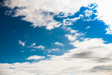 Blue sky with white clouds.