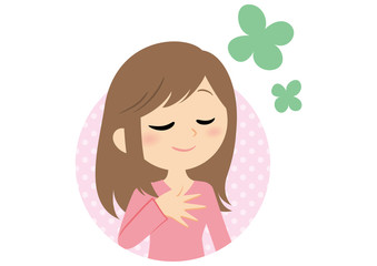 女性の表情　おだやか