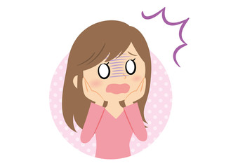 女性の表情　ショック