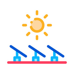several solar panels icon vector. several solar panels sign. color contour symbol illustration