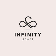 Infinity snake logo design vector illustration