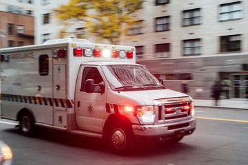 High-speed ambulance on a New York City street