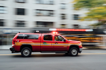 Fototapeta na wymiar High-speed ambulance on a New York City street