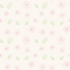 Seamless floral pattern background, Vector flower ornament, Hand drawn decorative element, Seamless backgrounds and wallpapers for fabric, packaging, Decorative print, Textile, repeating pattern