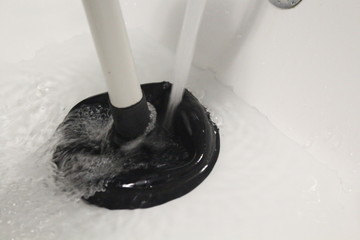 Plunger rubber drain water pipe jam clean
