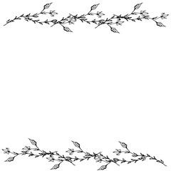 Frame of twigs. Vector illustration. Card