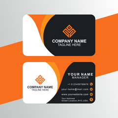 Orange and black professional business card