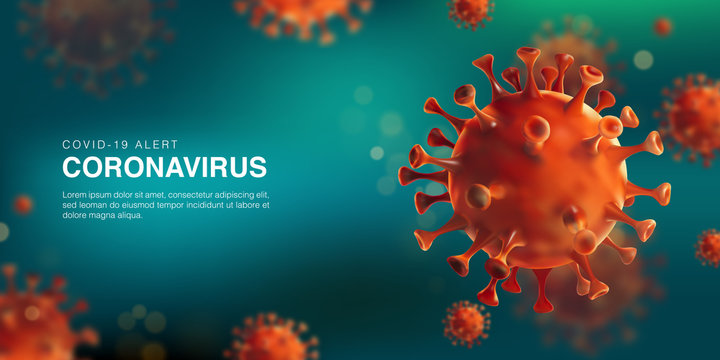 3D Illustration of coronavirus cell background template vector.