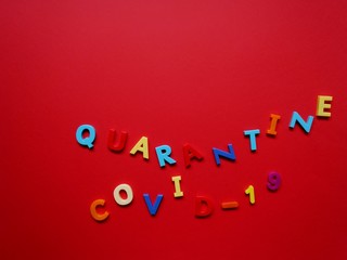 layout of colored letters on the topic of coronavirus- covid-19