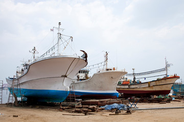 Shipyard in Sokcho-si, South Korea.