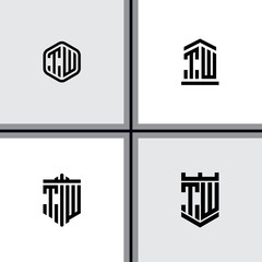 Inspiring logo design Set, for companies from the initial letters of the TW logo icon. -Vectors