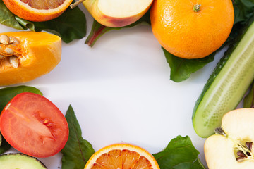 Collage of vegetables and fruits